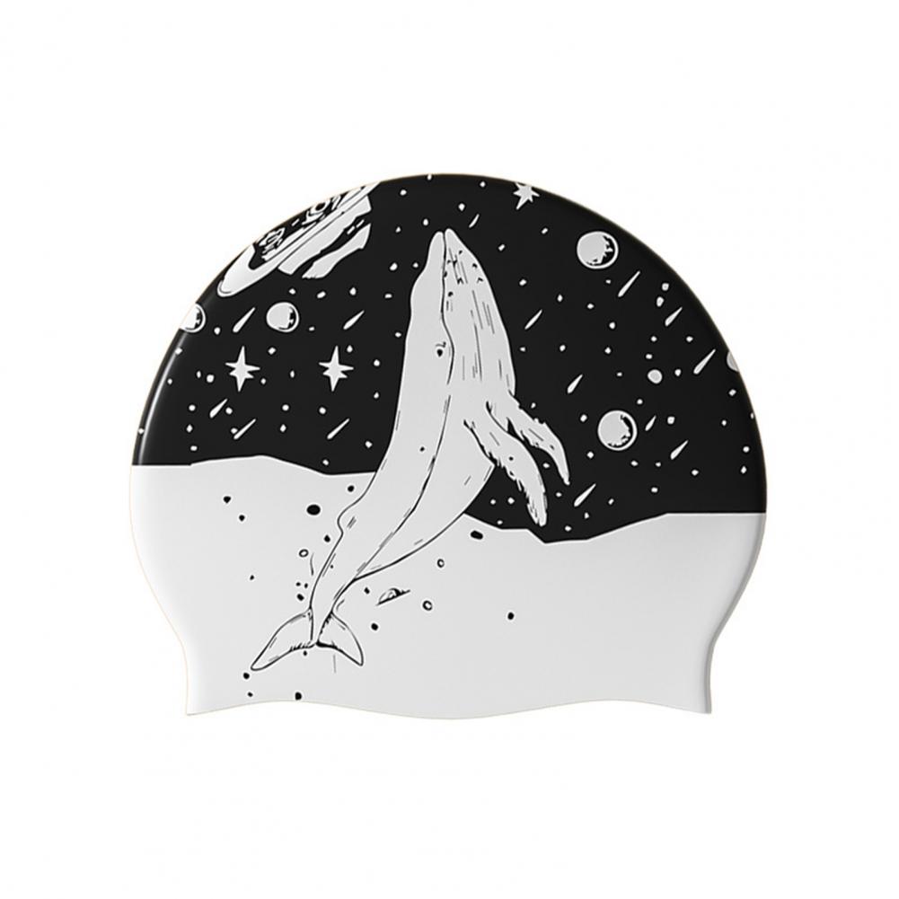 Swim Hat Silicone - 男性と女性のためのシリコンキャップ,プロの長髪,水泳帽,両面プリント,セクシー