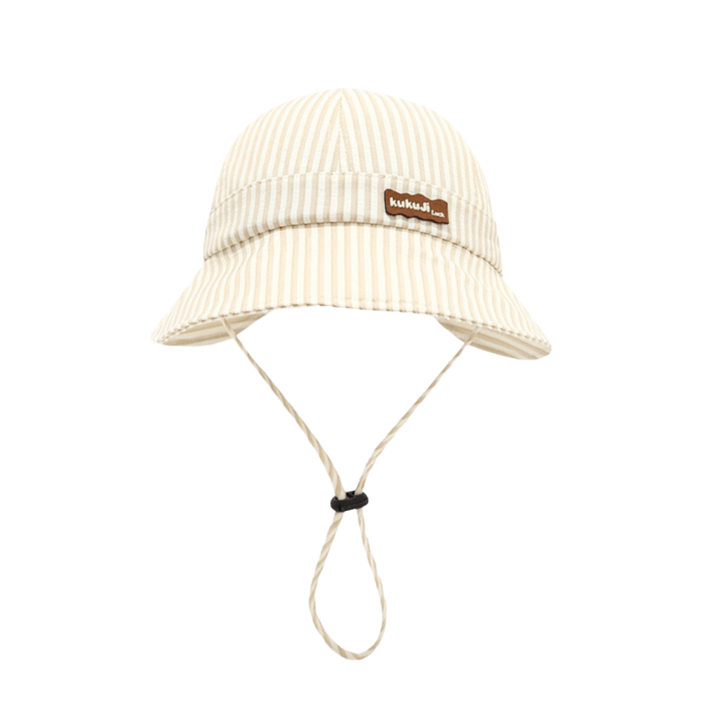新しいストライプ柄ベビーバケットハット、調節可能で通気性のあ - Bucket Hat Cotton のレビューと価格