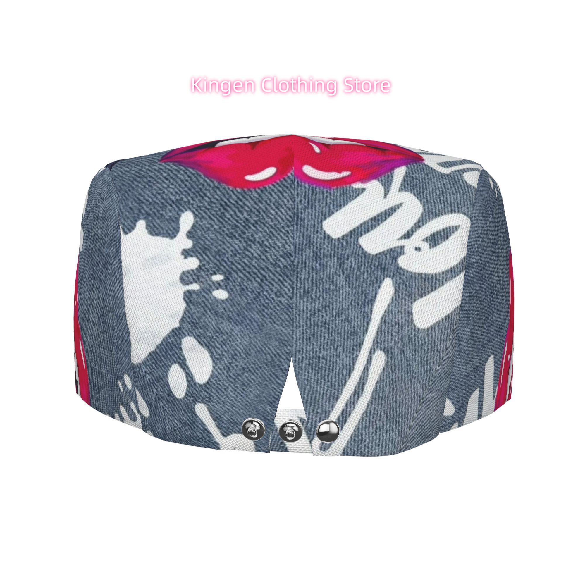 全面プリントの赤い唇柄ベレー帽、男女兼用、調節可能なフラット - Newsboy Cap Ivy のレビューと価格