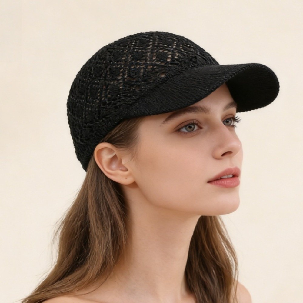 新しい中空薄型野球帽通気性のある無地カジュアルキャップ調節可 - Baseball Cap Structured のレビューと価格